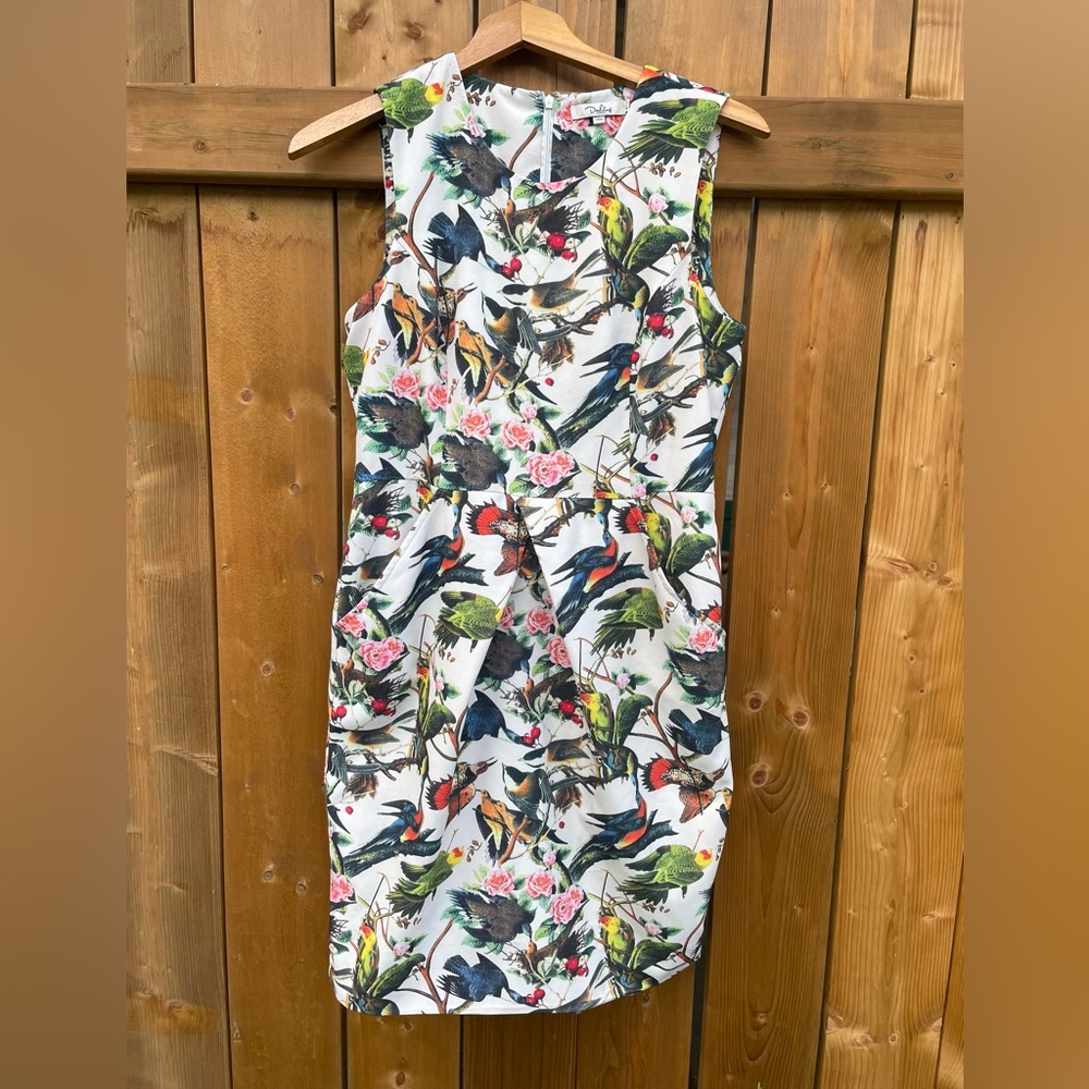 Darling Multicolor Floral and Bird Dress